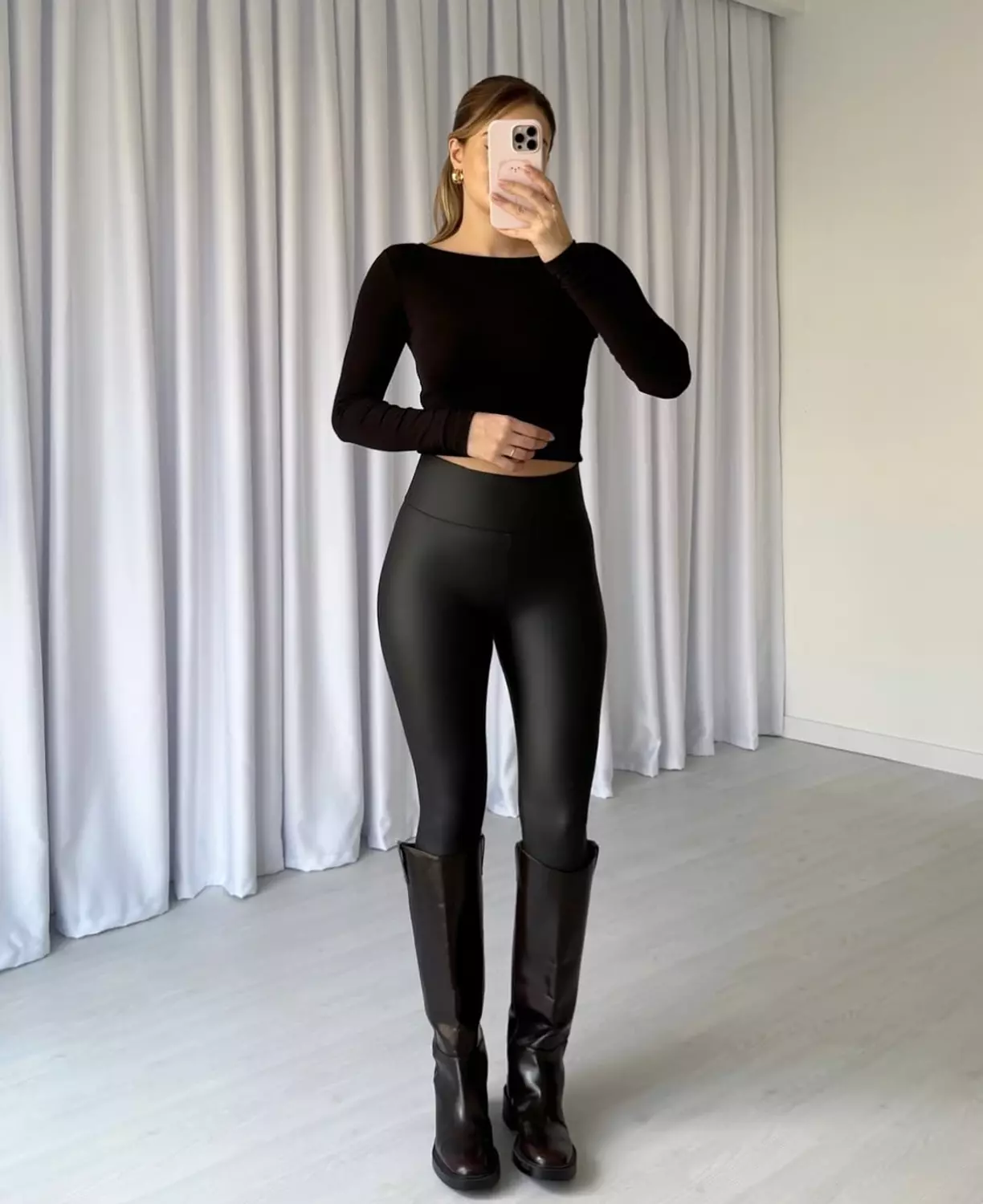 Plus Size Matte Leather legging  2