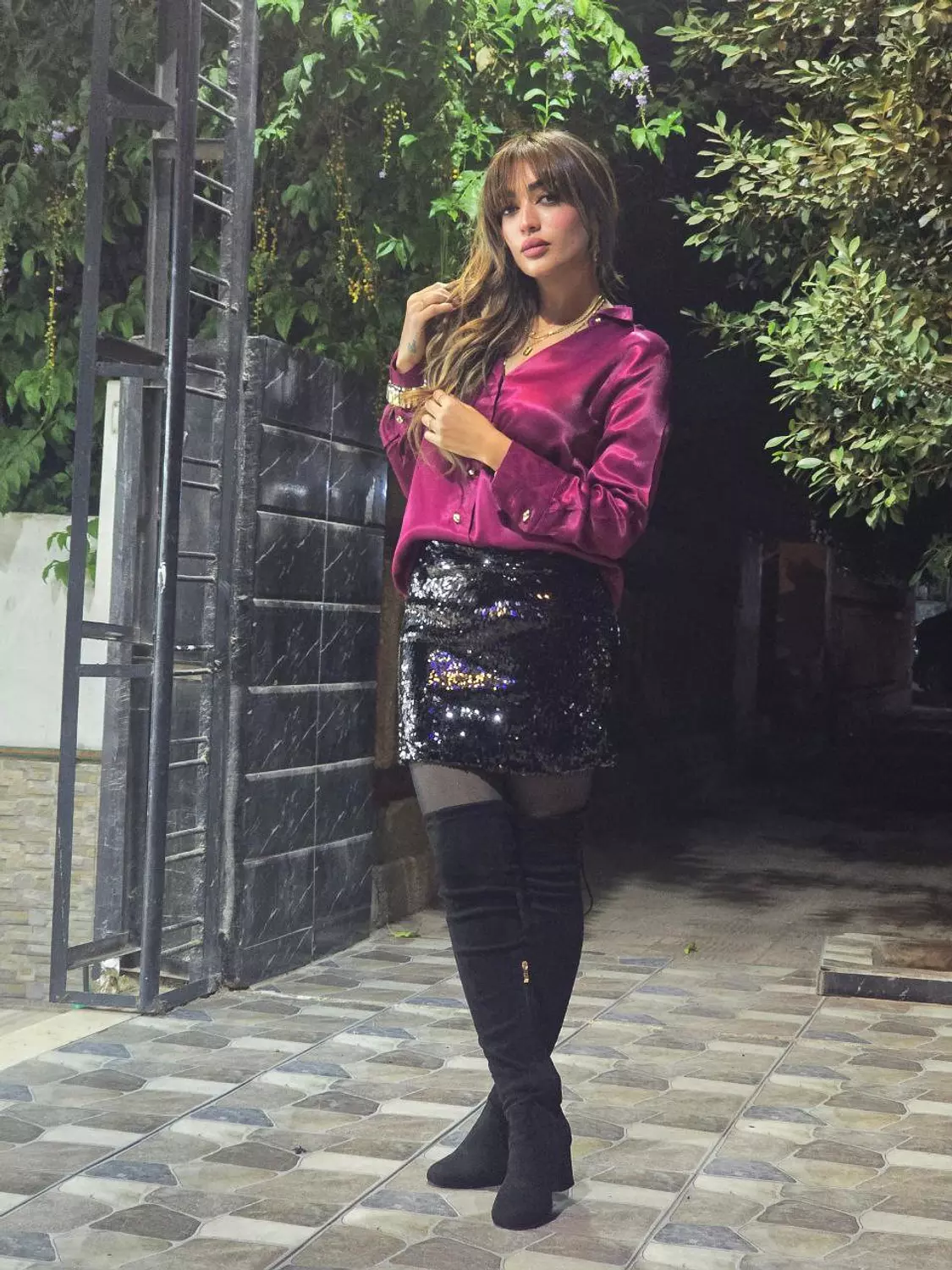 Black Sequin Skirt image