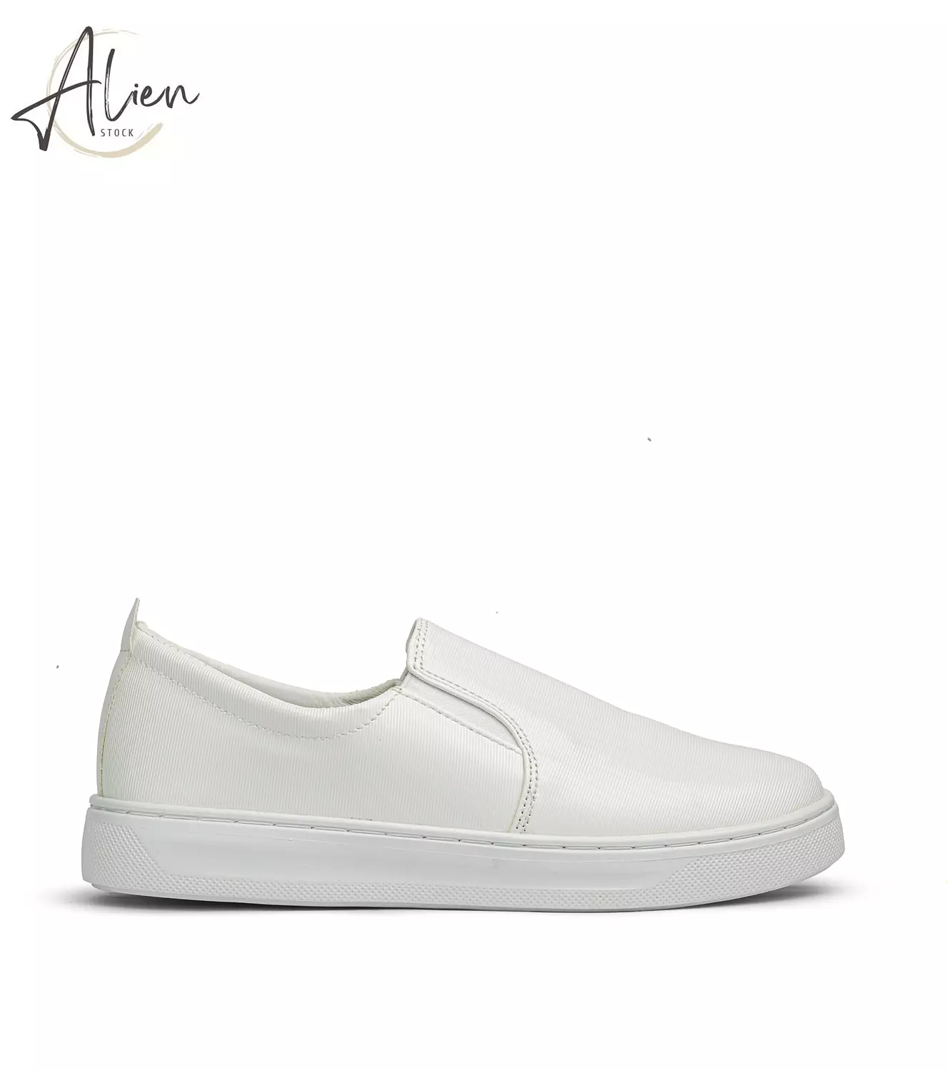 Generic White leather Slip-on Lightweight Casual Women image