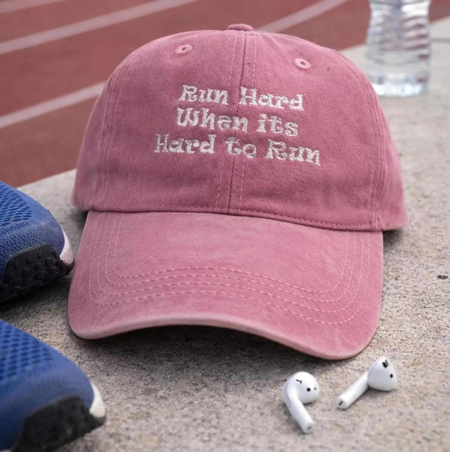 Run Hard Pink Washed Cap  image