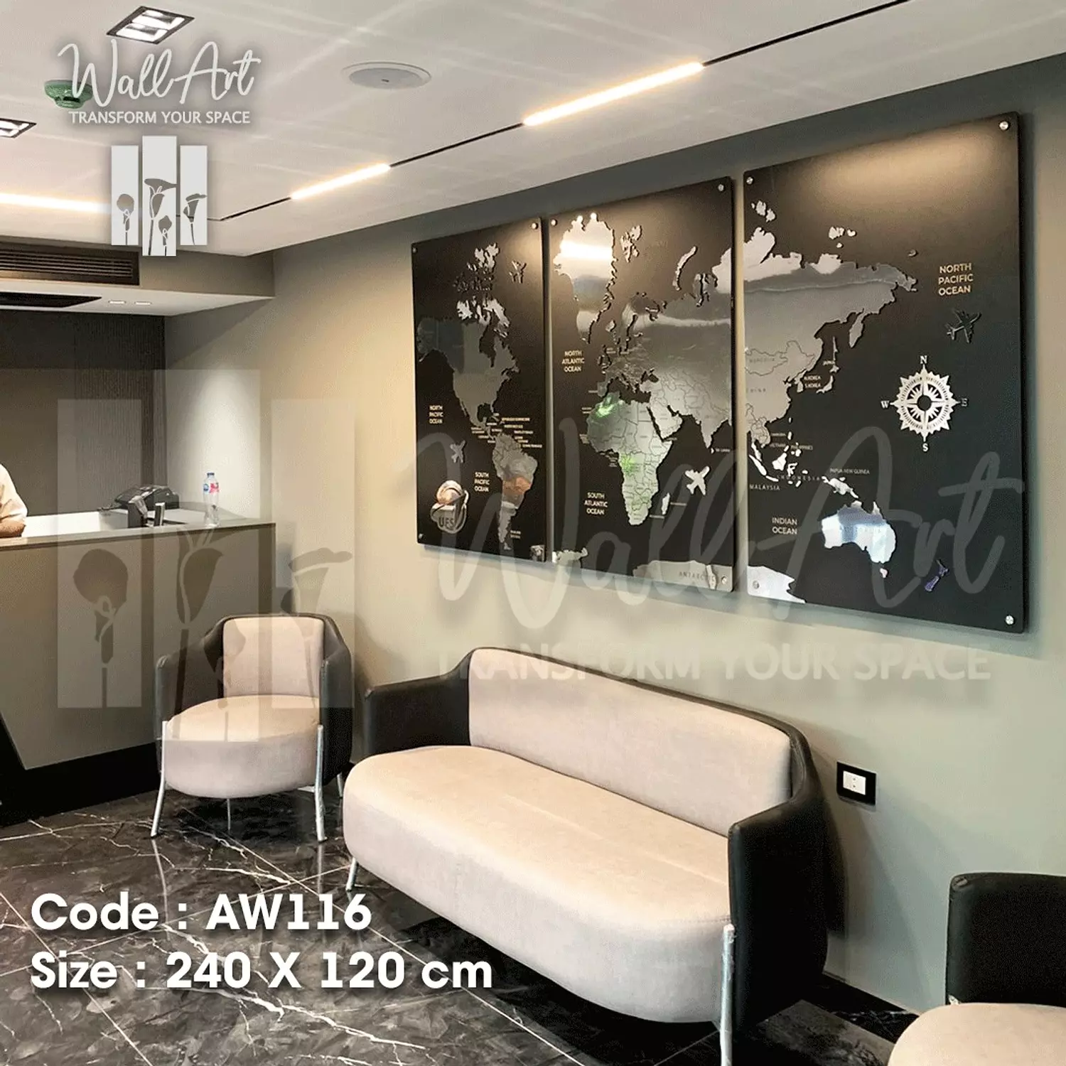 AW116-Engraved World Map   5