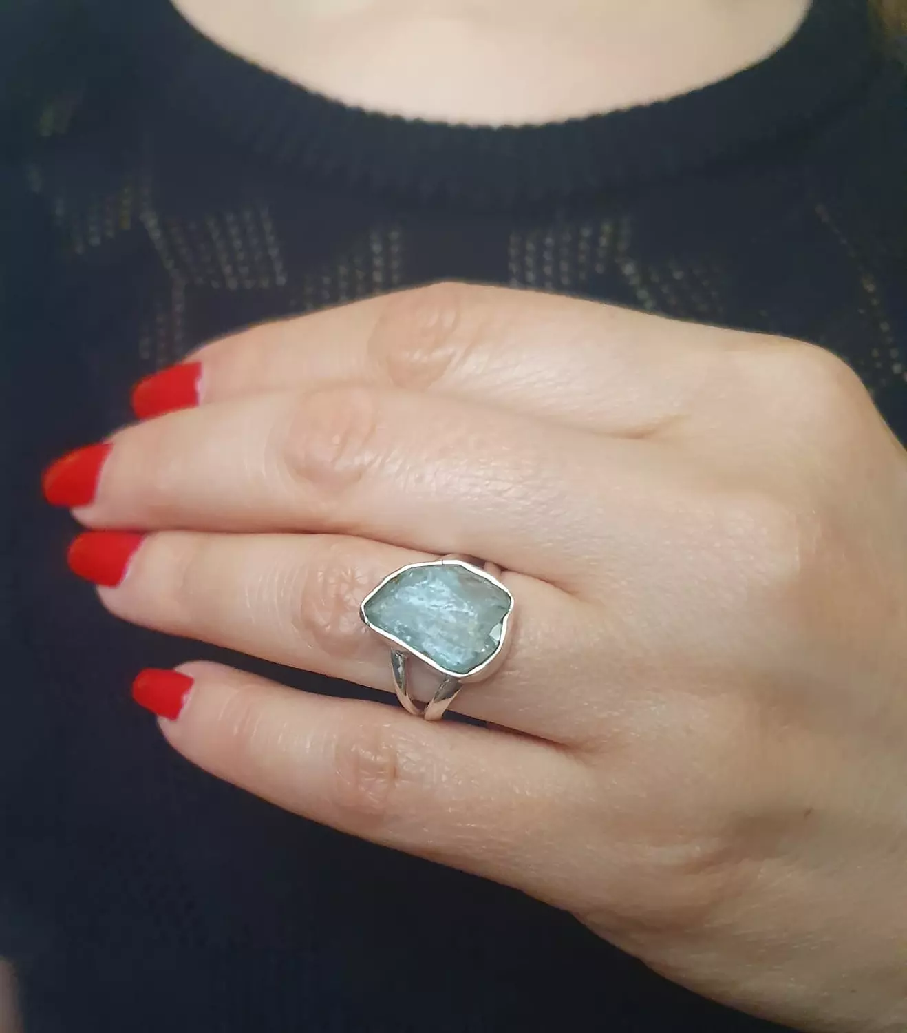 Aqua marine ring 1