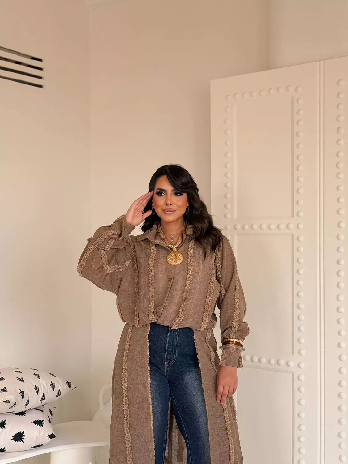 Zyra Kimono In Beige 3