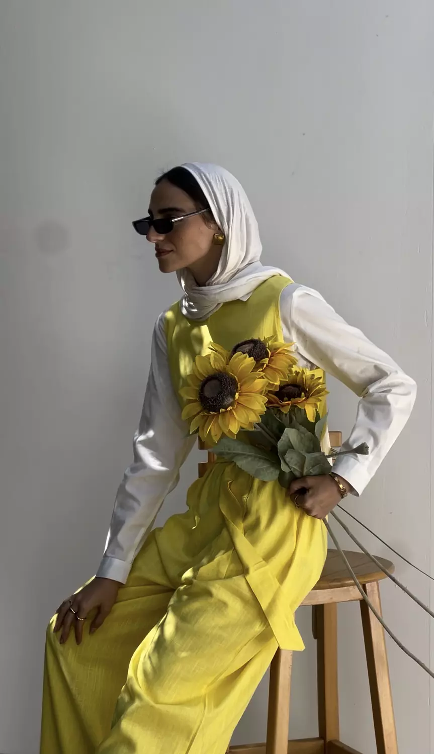 Linen Jumpsuit in Yellow 1