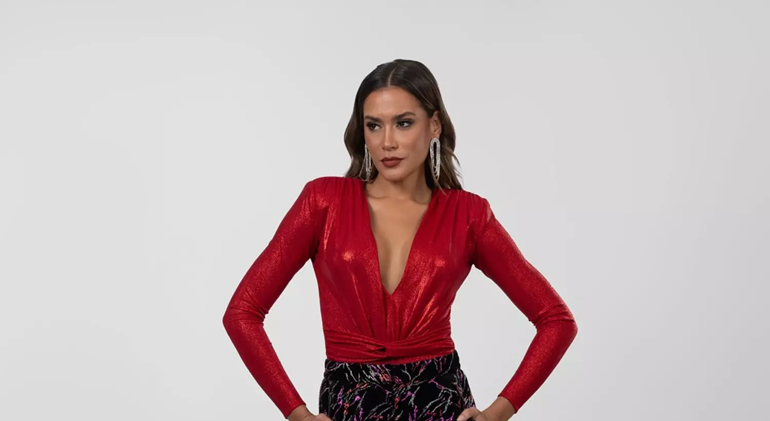 Red Shimmery bodysuit image