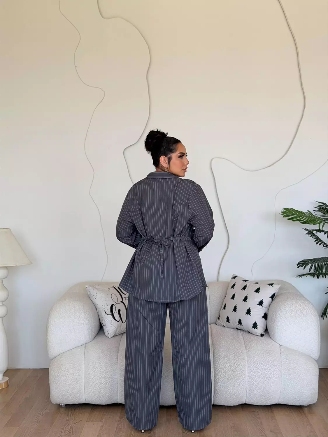 Axis Pinstripe Set In Grey 3