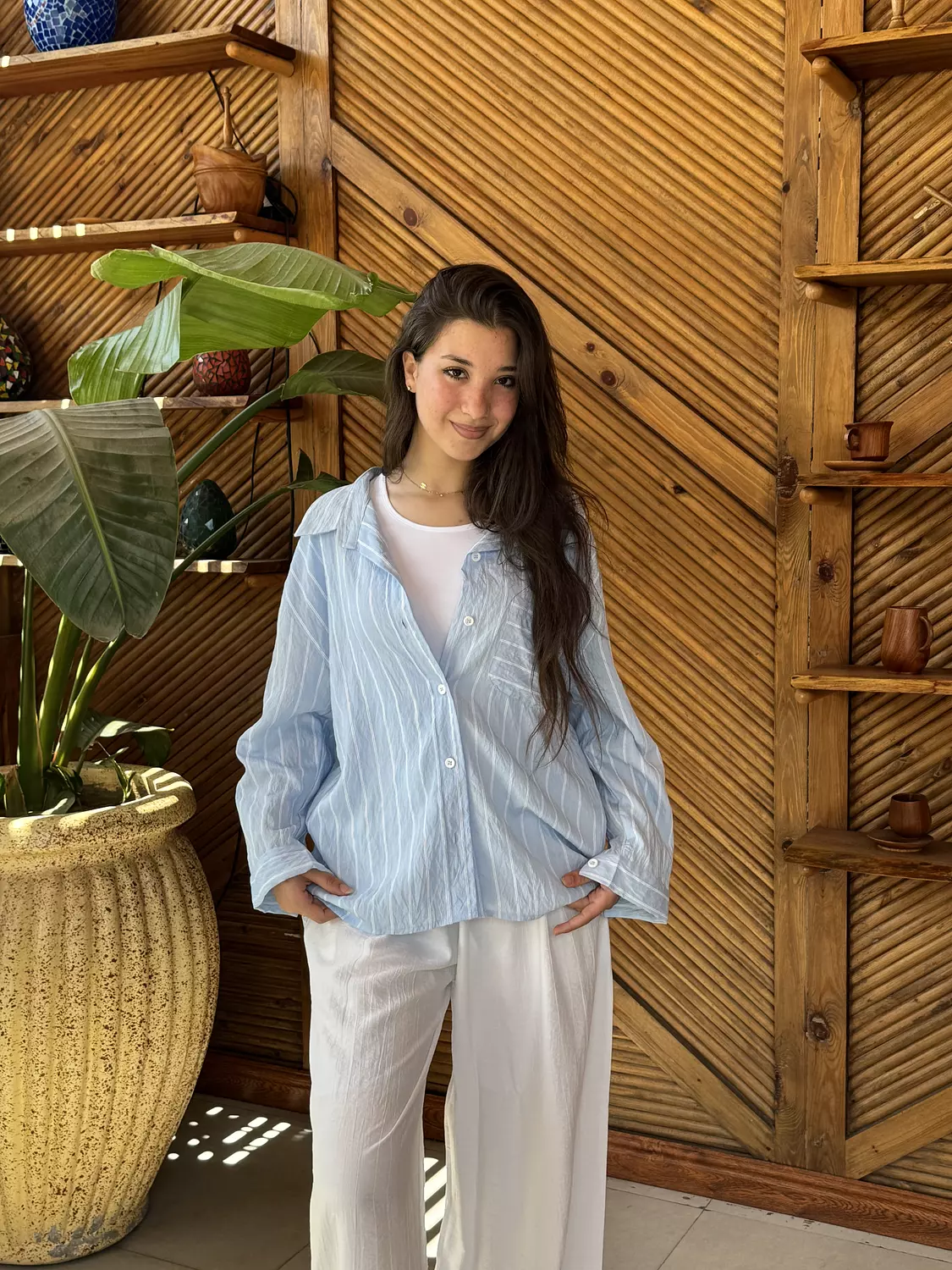 Baby Blue Striped Shirt image