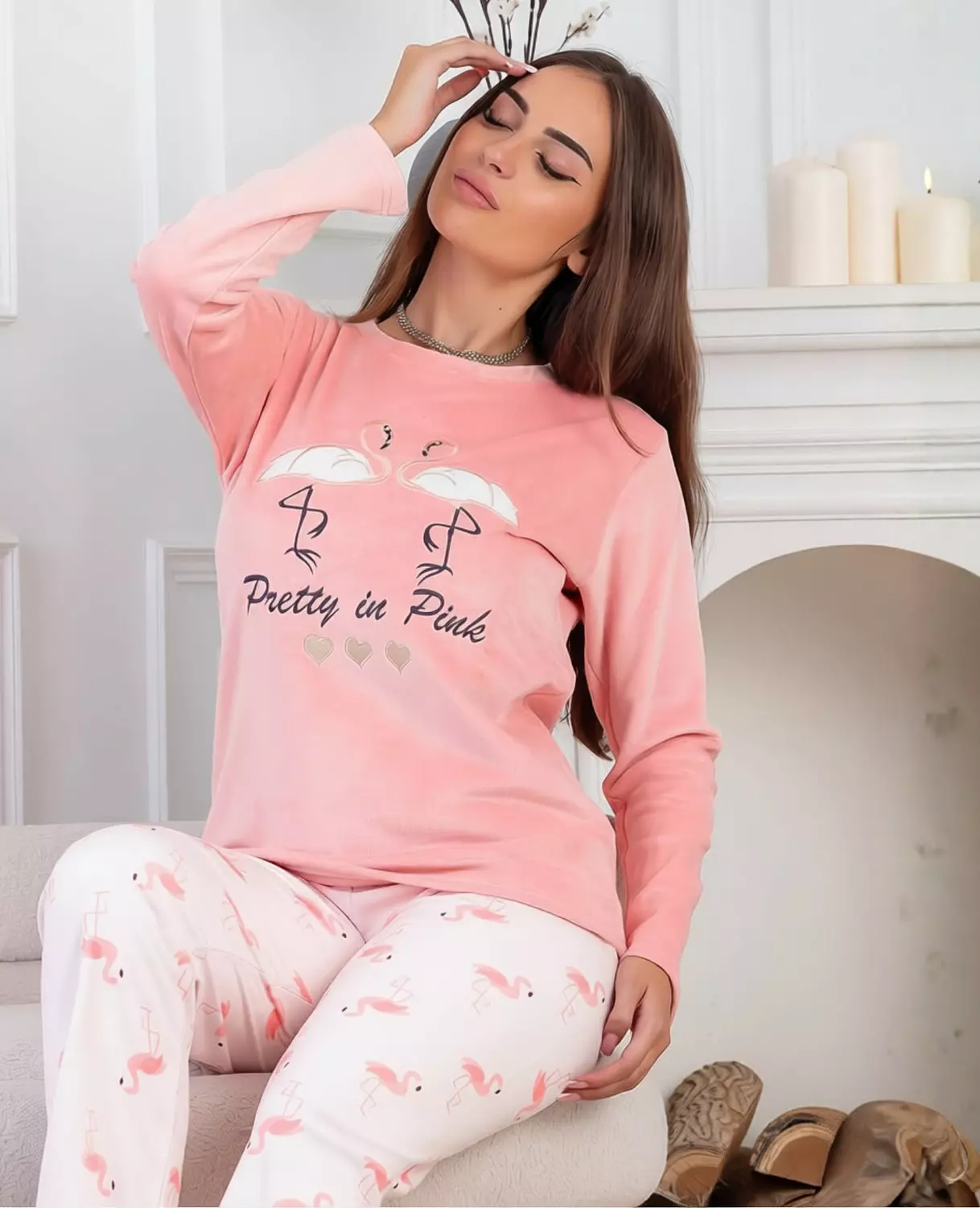 Pink Velvet Lounge Set – 2 Piece 2