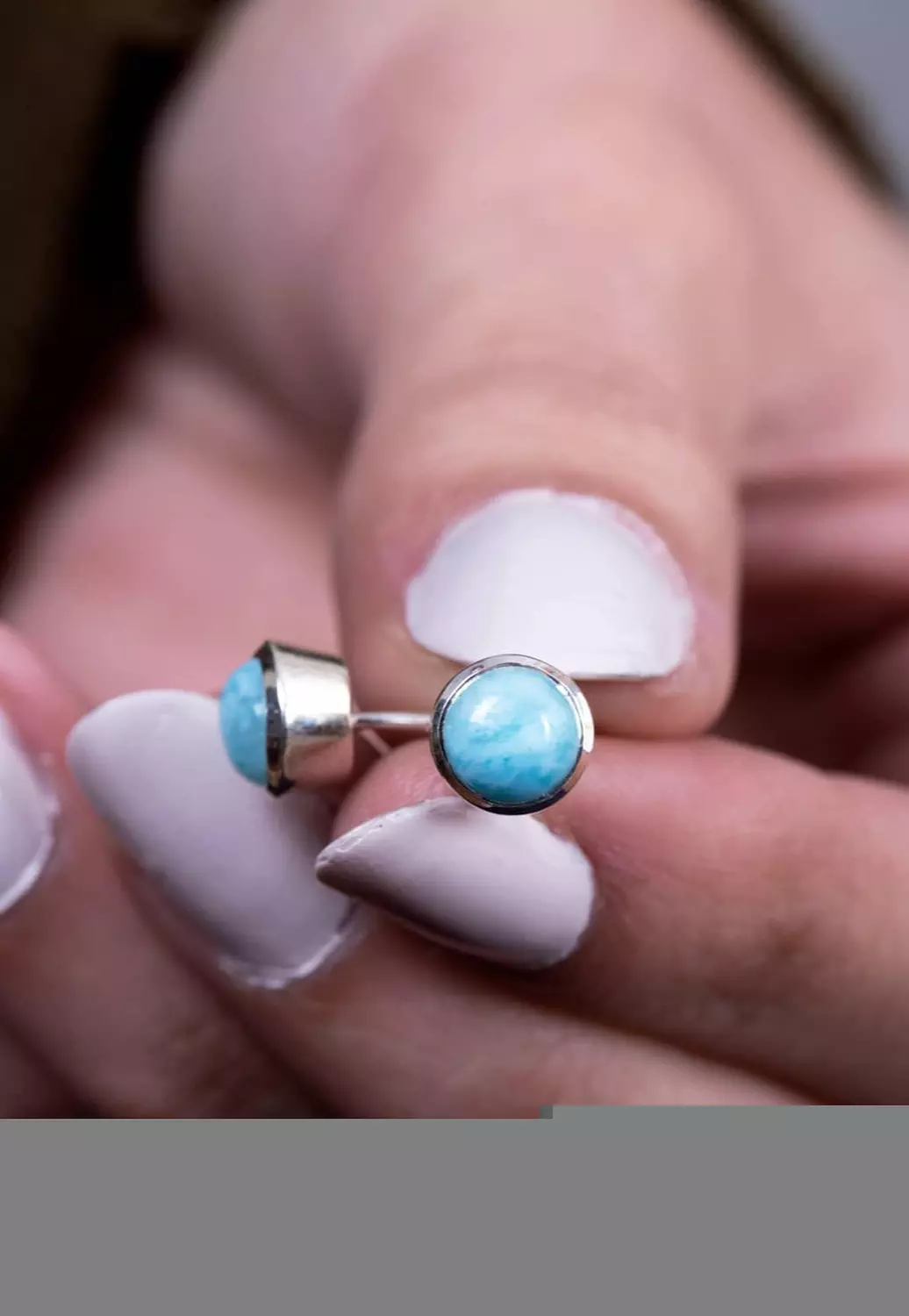 Aquamarine minimal earring hover image