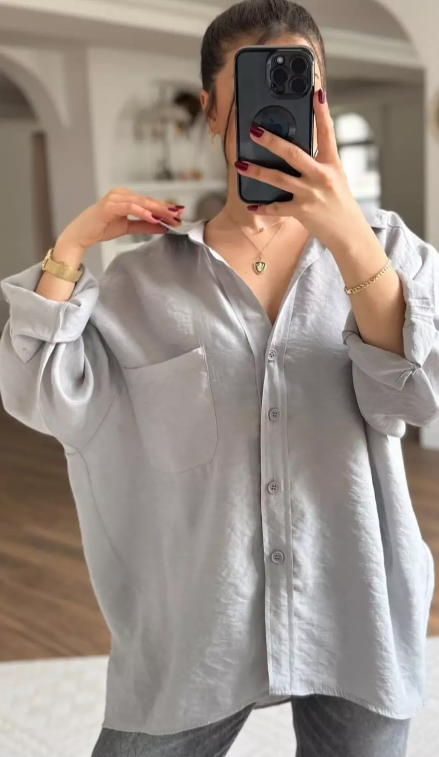 Light grey basic shirt hover image