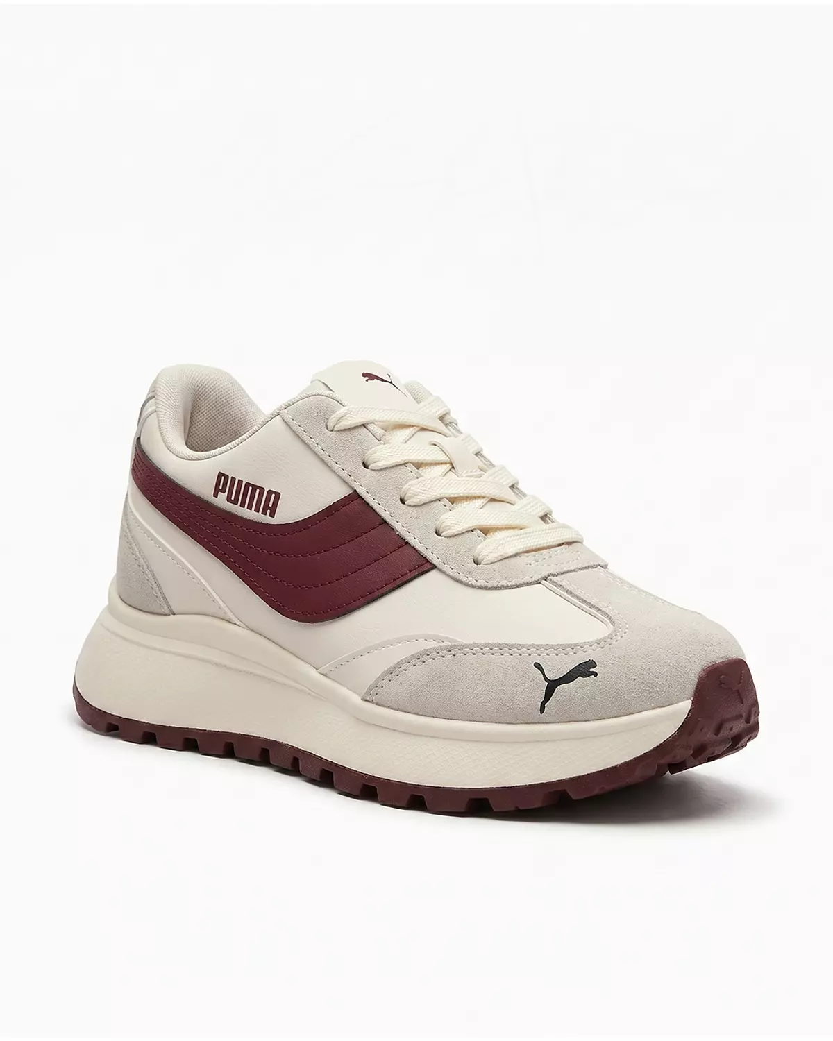 Women’s Puma Shoes – Beige & Maroon  hover image