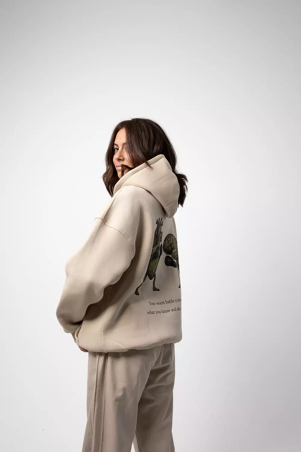 Oversized Beige Hoodie – Neutral Flow hover image