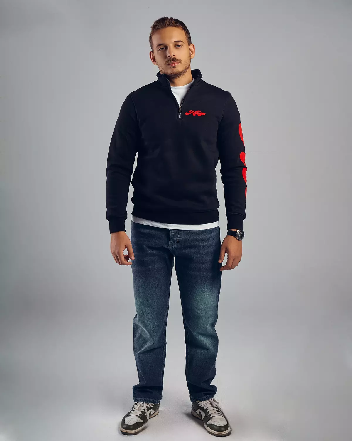 Hugo Quarter Zipper With red detail hover image