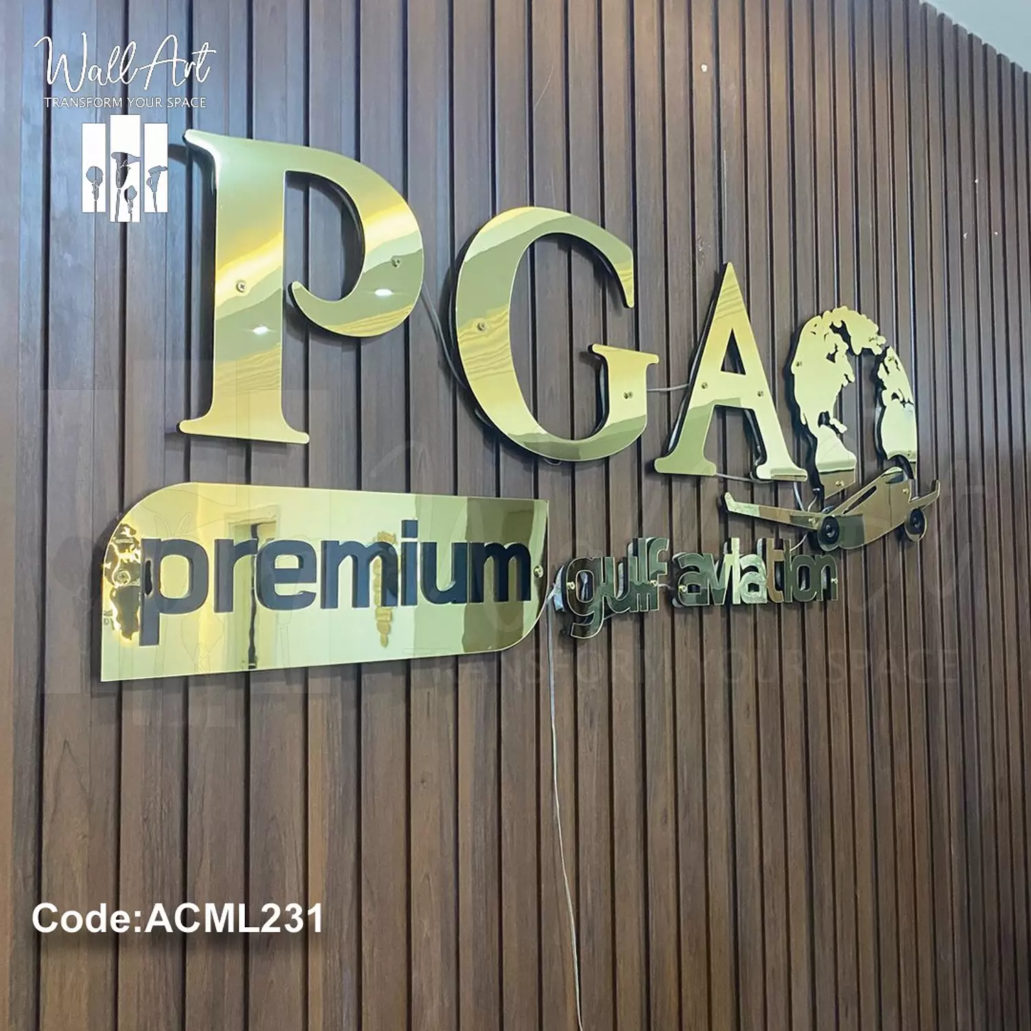 ACML231-Lighted Golden Acrylic Logo  5