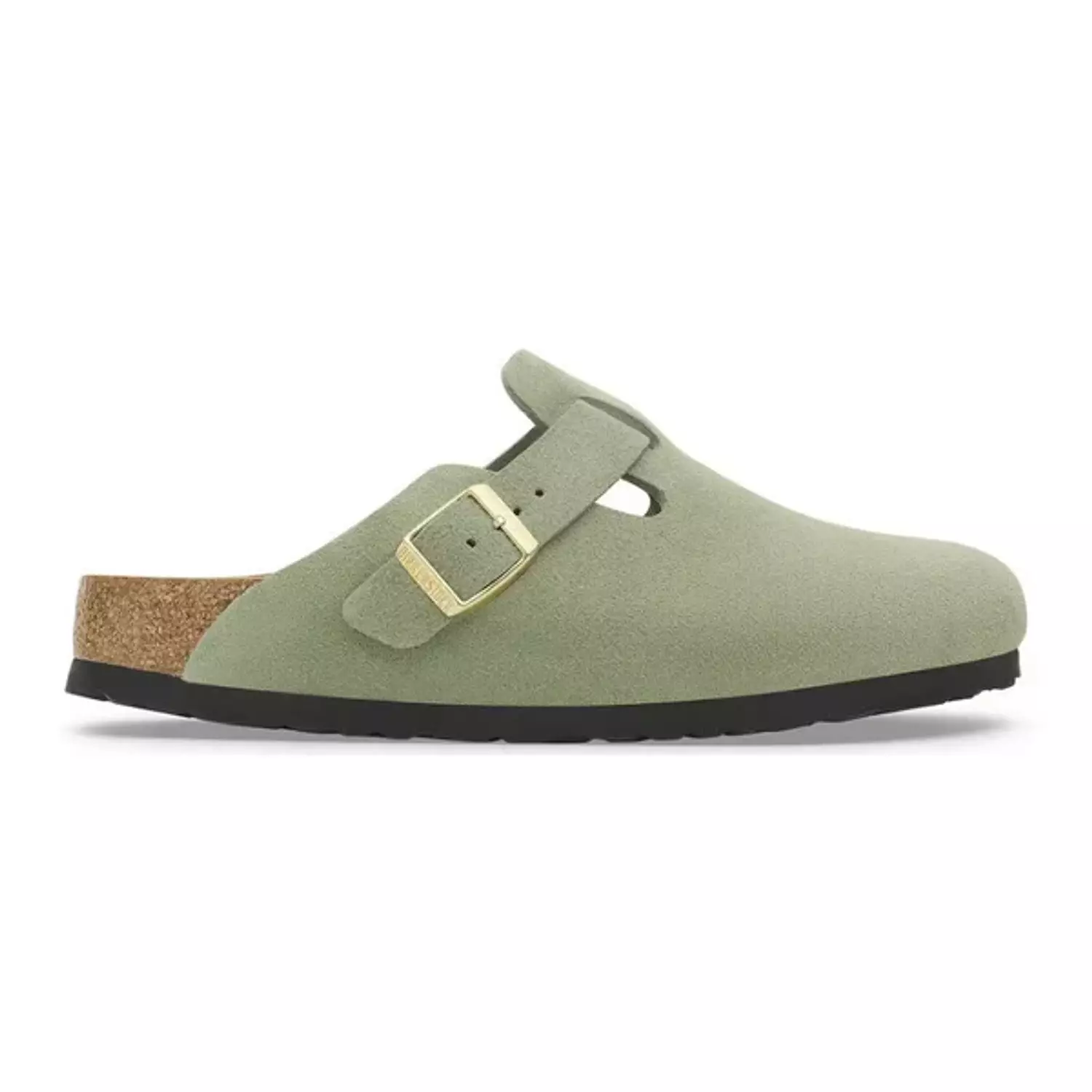 Birkenstock   Boston   Soft   Footbed   –   Suede   Green   Tea image