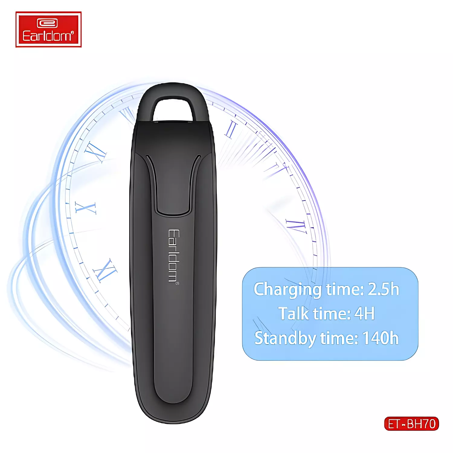 Bluetooth Earphone with Built-in Microphone - Up to 4 Hours of Playtime - Earldom BH70 3