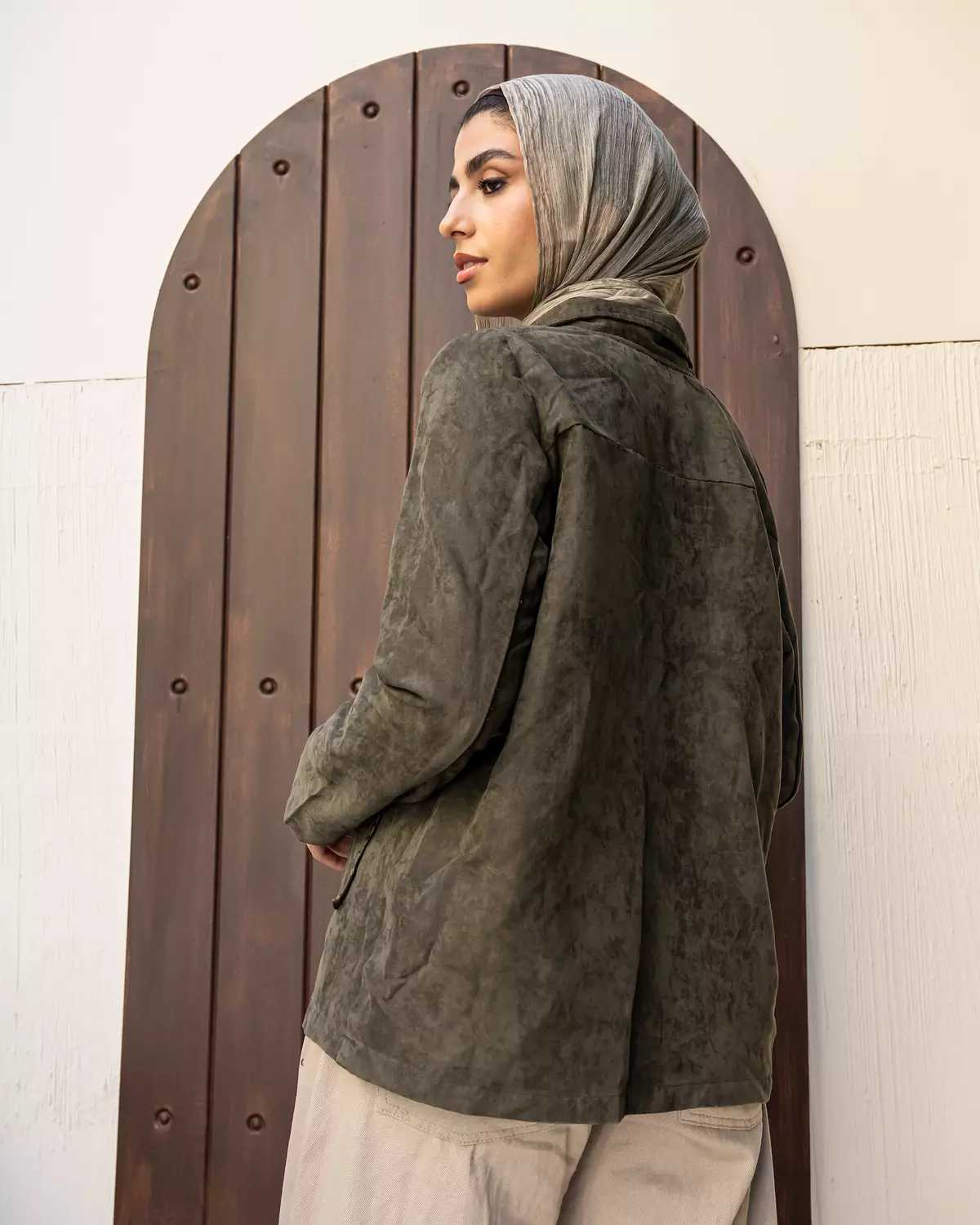 Studded Jacket in Olive 3