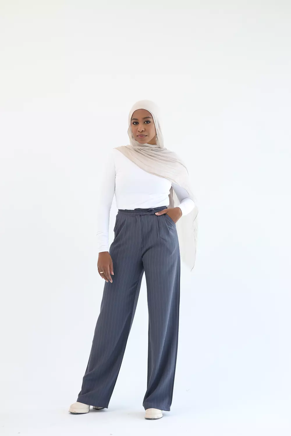 Gray striped classic pant 2