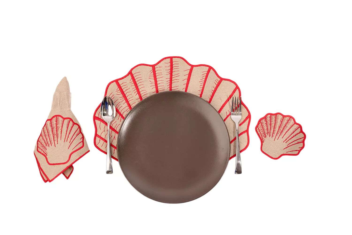 Placemat Set of 6 " Red Shell " hover image