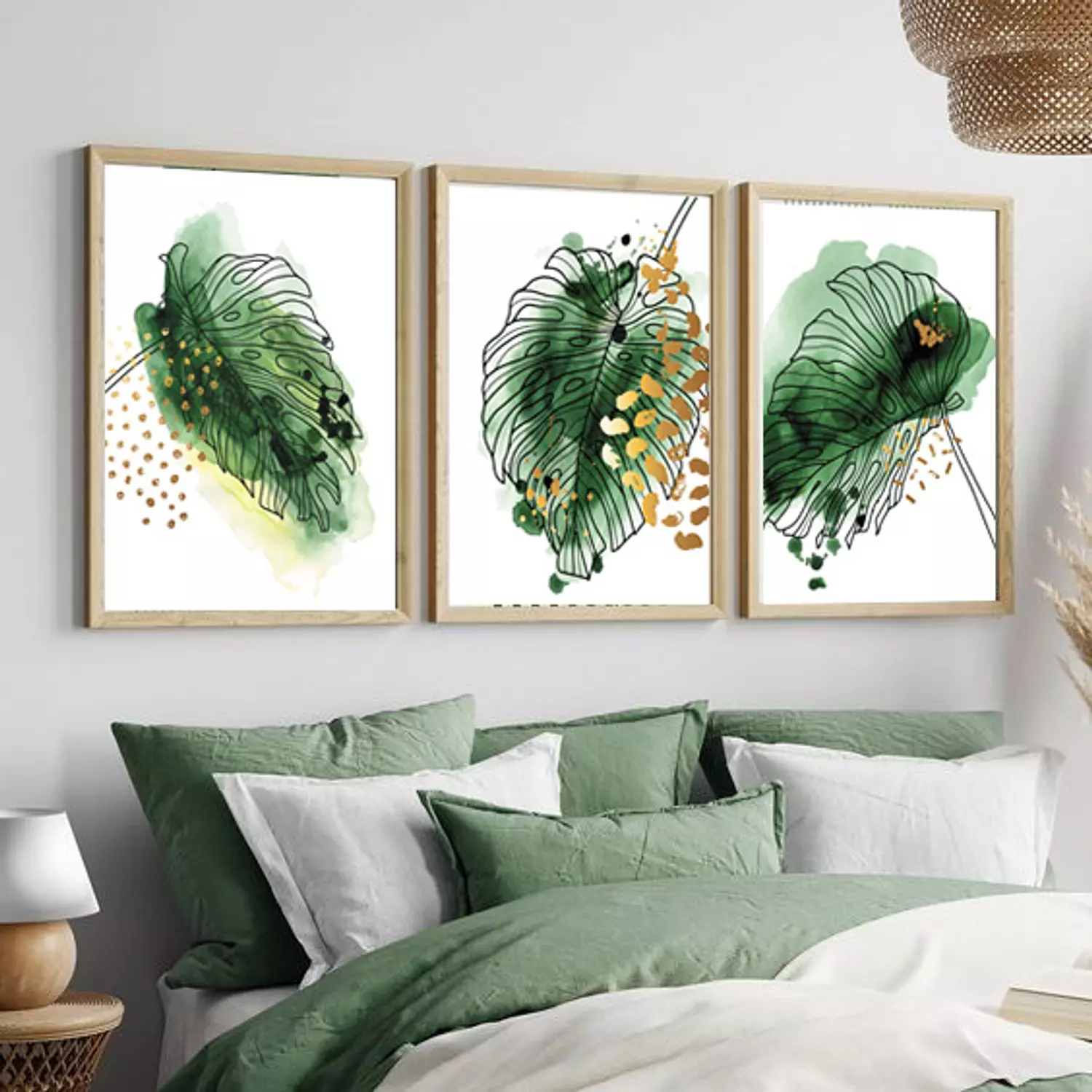  Set of 3 Wooden Frames Front Glass P.G819 hover image