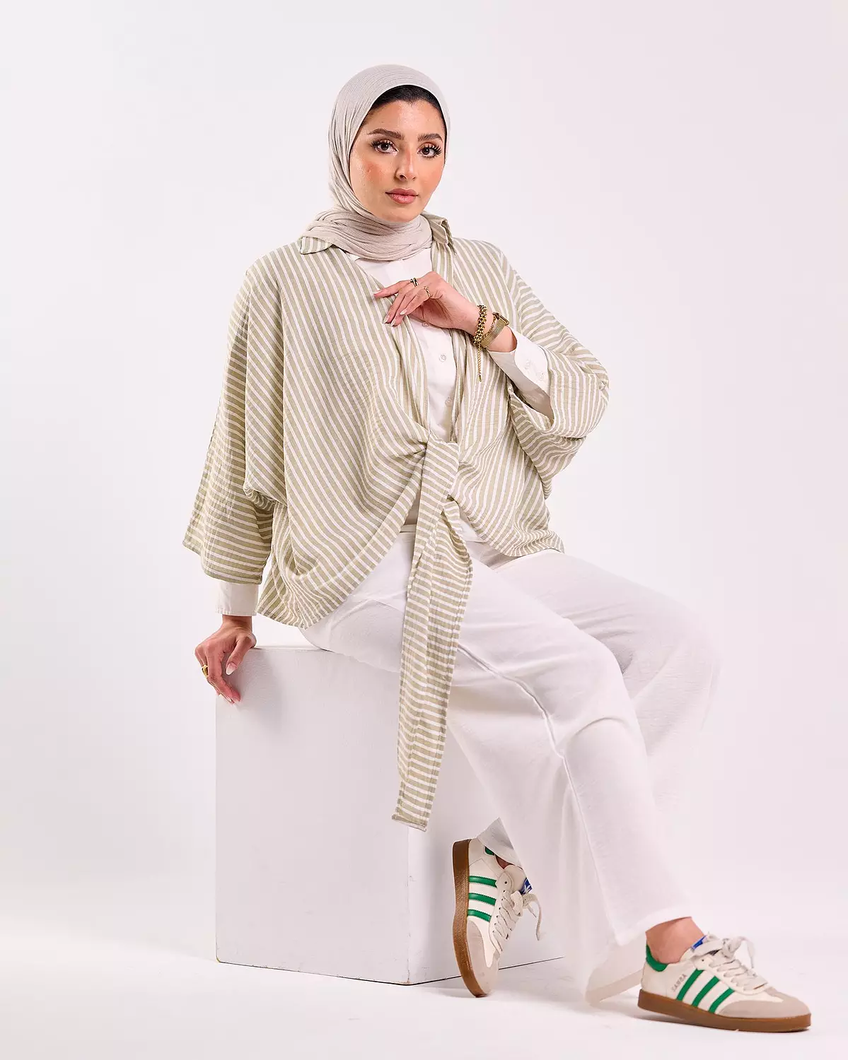 Linen Set in Olive 2
