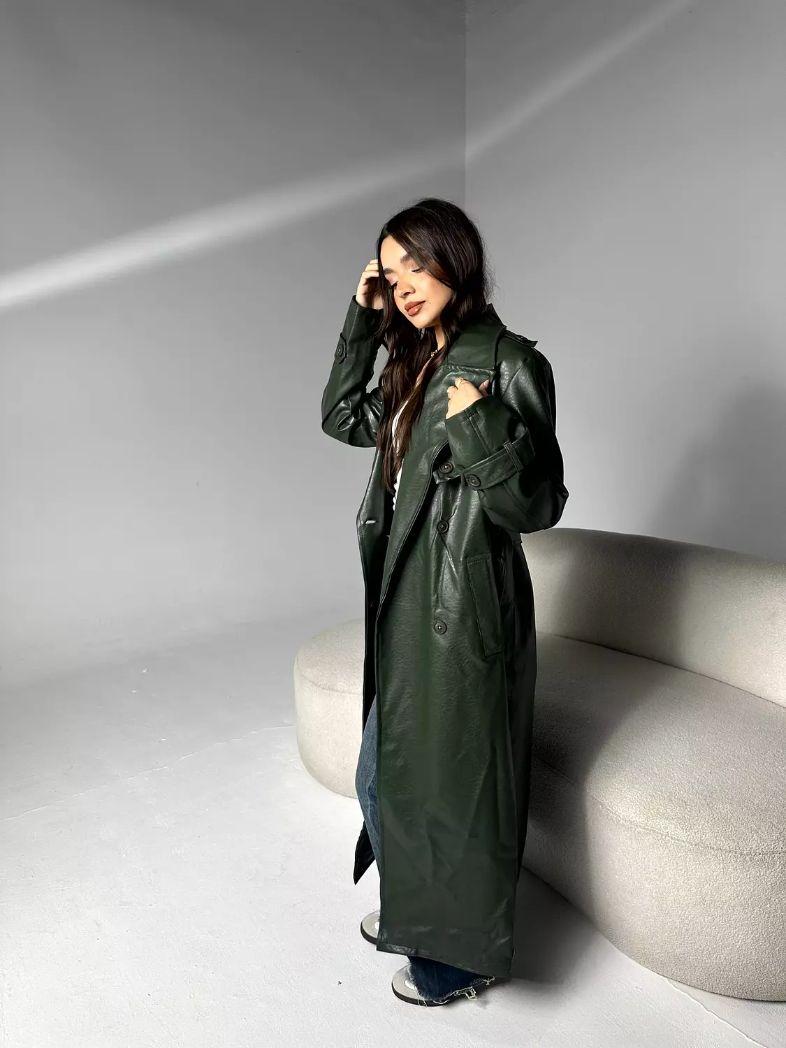 Leather Trench Coat image