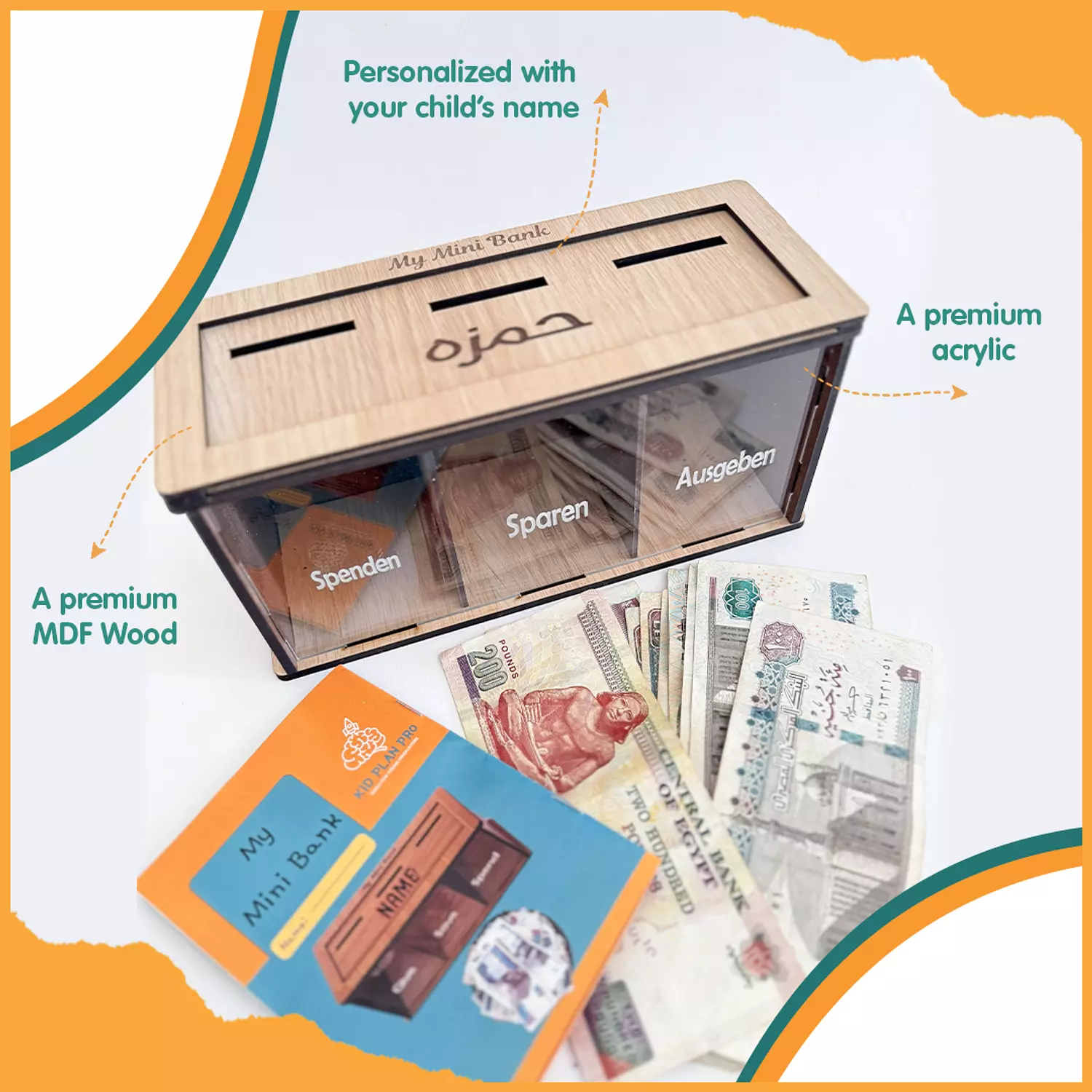 Mini Bank in German -  (Spenden - Sparen - Ausgeben) image