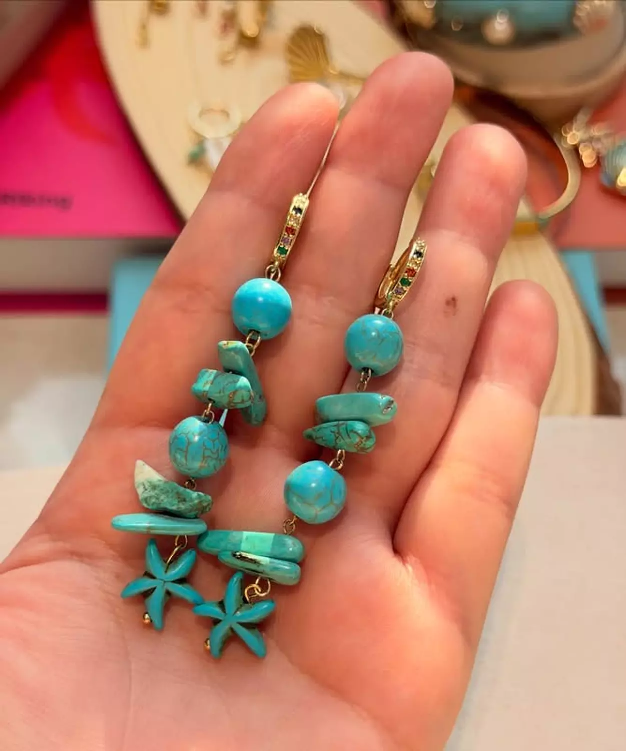 Turquoise Star earrings  image