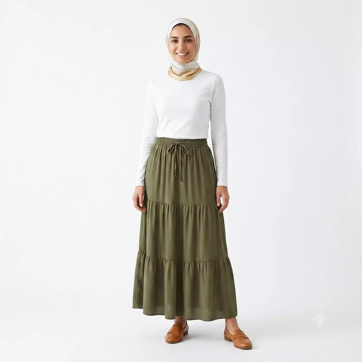 Tiered Modest Maxi Skirt 4