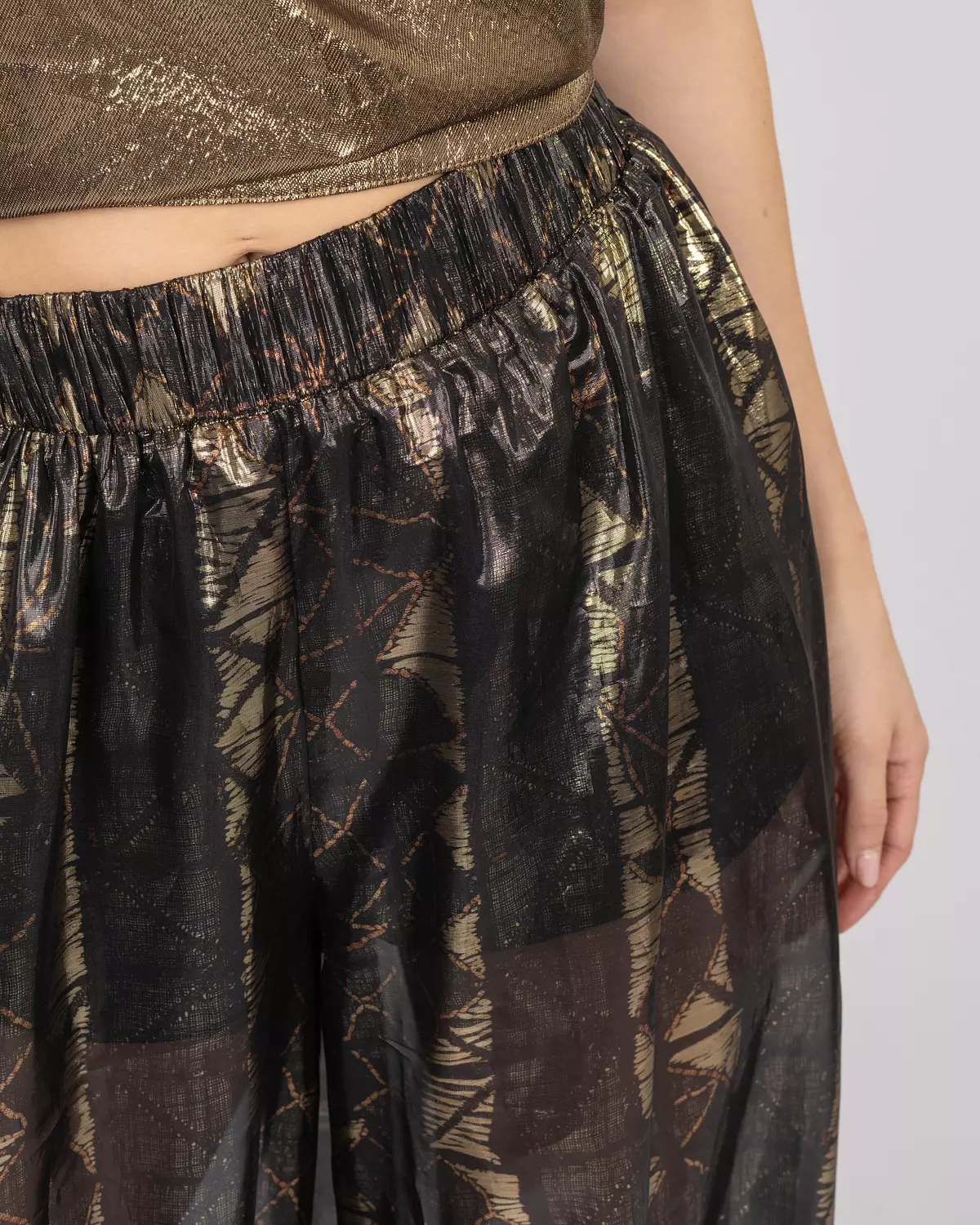 Sheer black silk balloon trousers 4