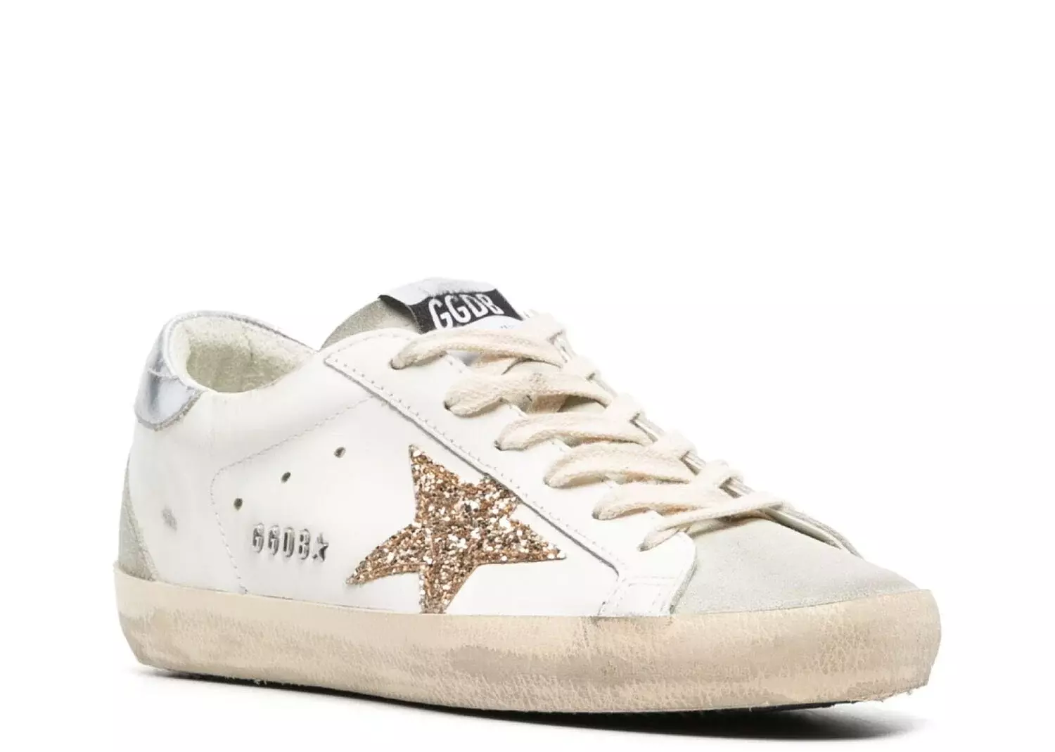 Golden Goose Super-Star White Ice Gray Gold Glitter 3