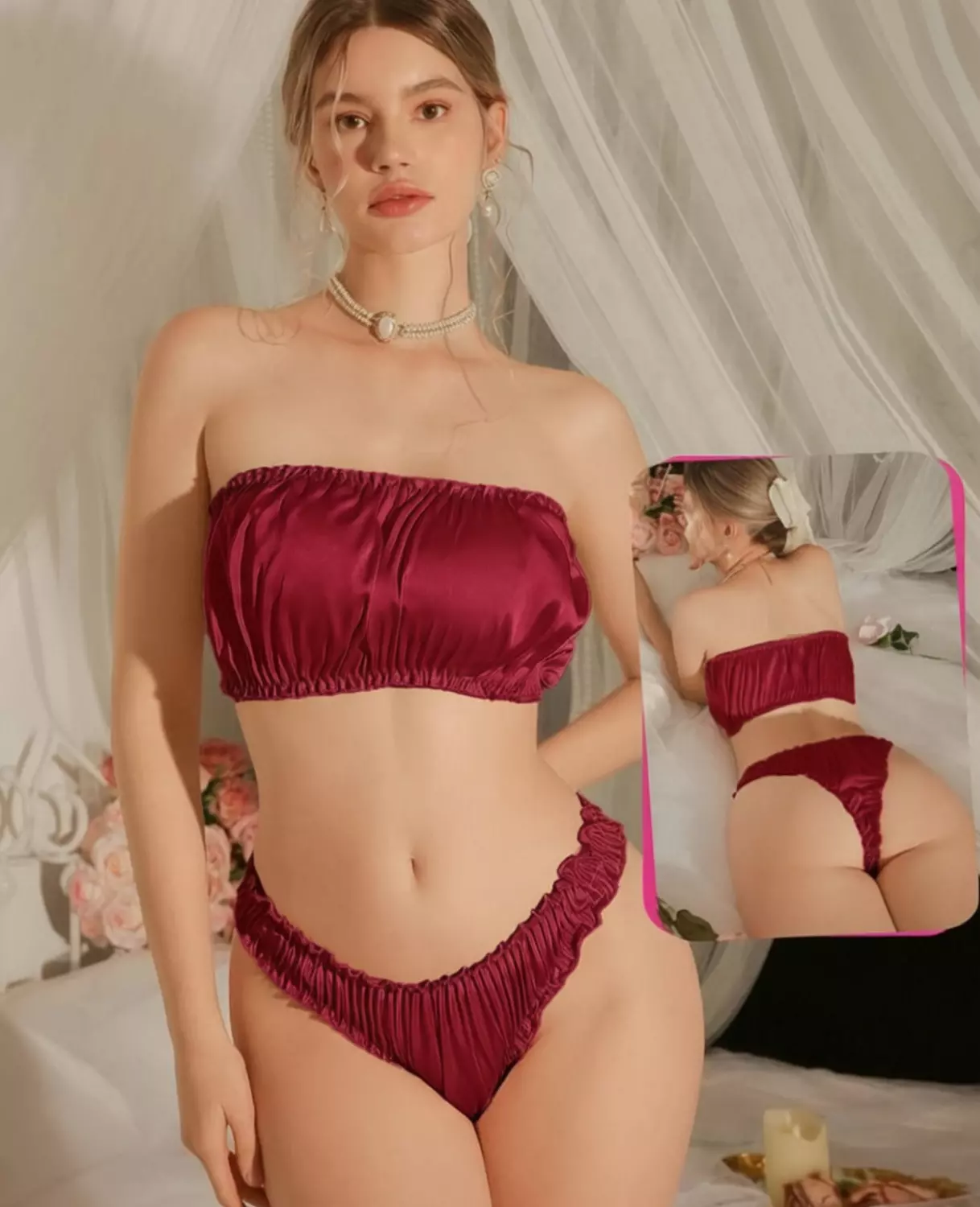 Satin Bandeau & Panty Set 2