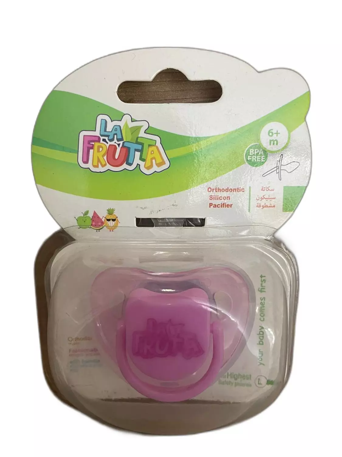 LA FRUTTA ORTHODONTIC SILICONE PACIFIER +6 MONTHS PINK 22213 image