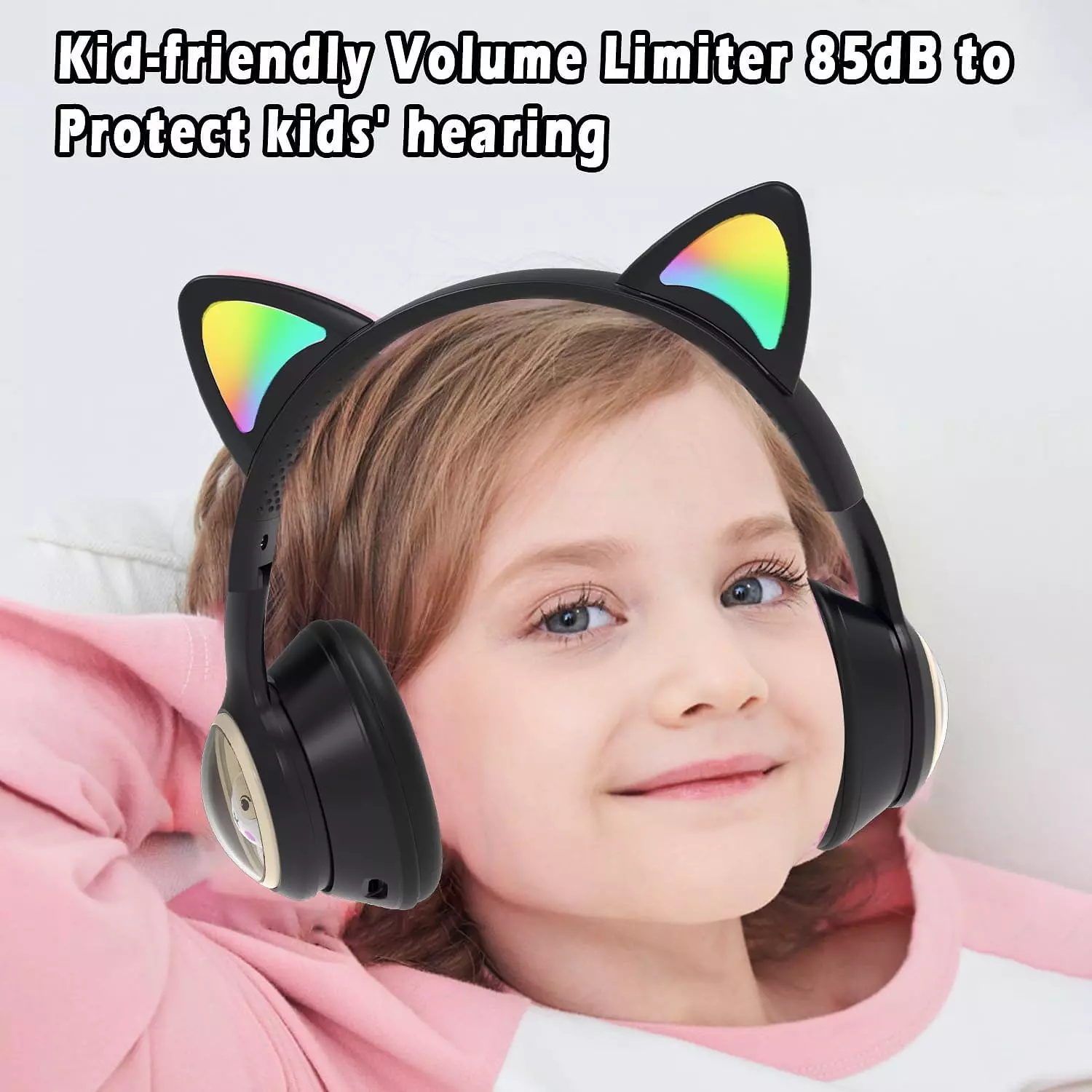 M31 Bluetooth Headphones with 6D Stereo Sound - RGB Lighting - Support TF Card and FM Radio - Black 2
