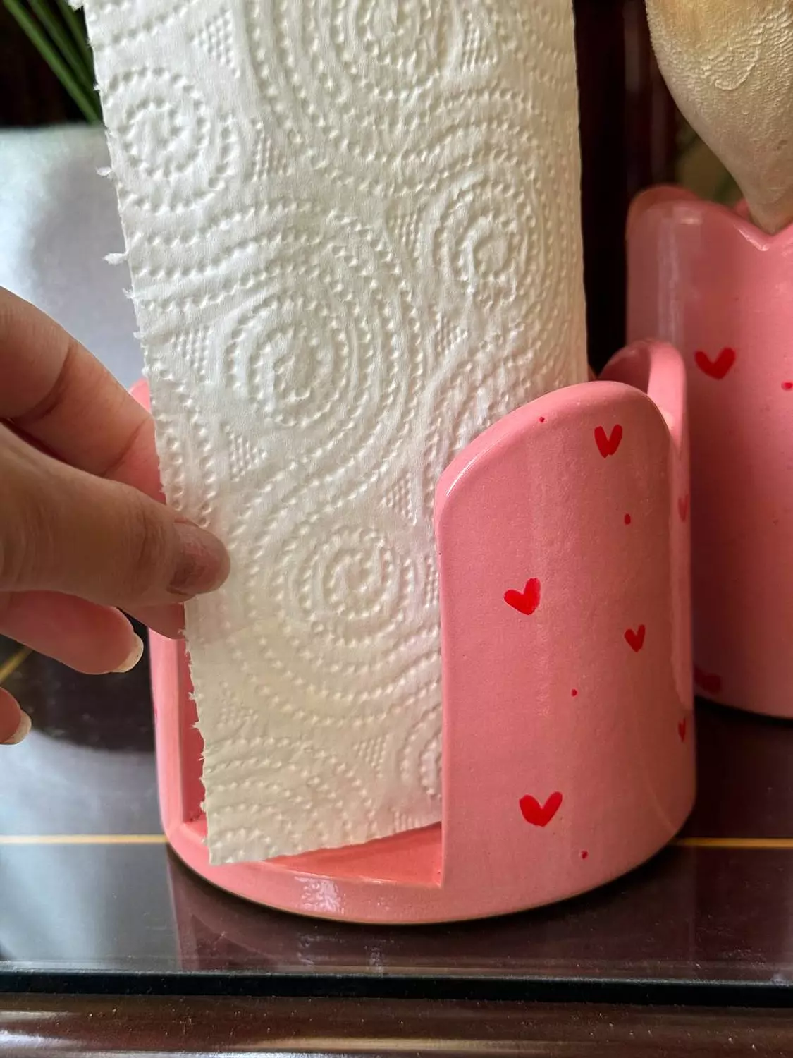 Pink Hearts tissue holder 2