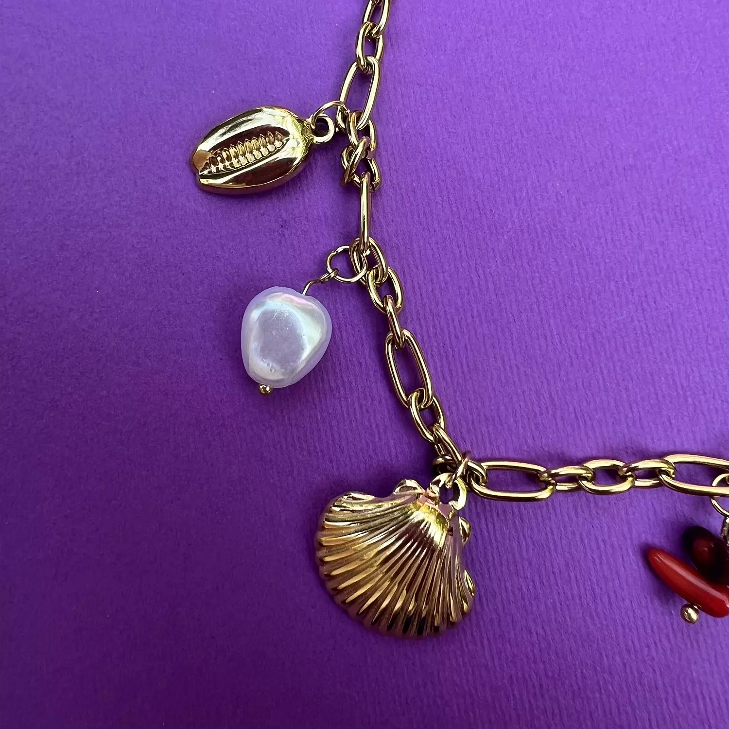 Coral Touch Charm Necklace  hover image