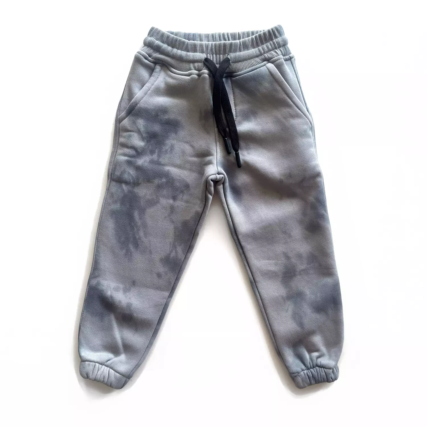 Grey Tie Dye Cotton Fleece Joggers  image