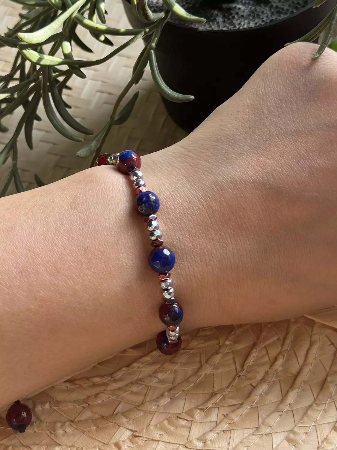 Hematite / Agate Blue Bracelet ( Stock ) 3