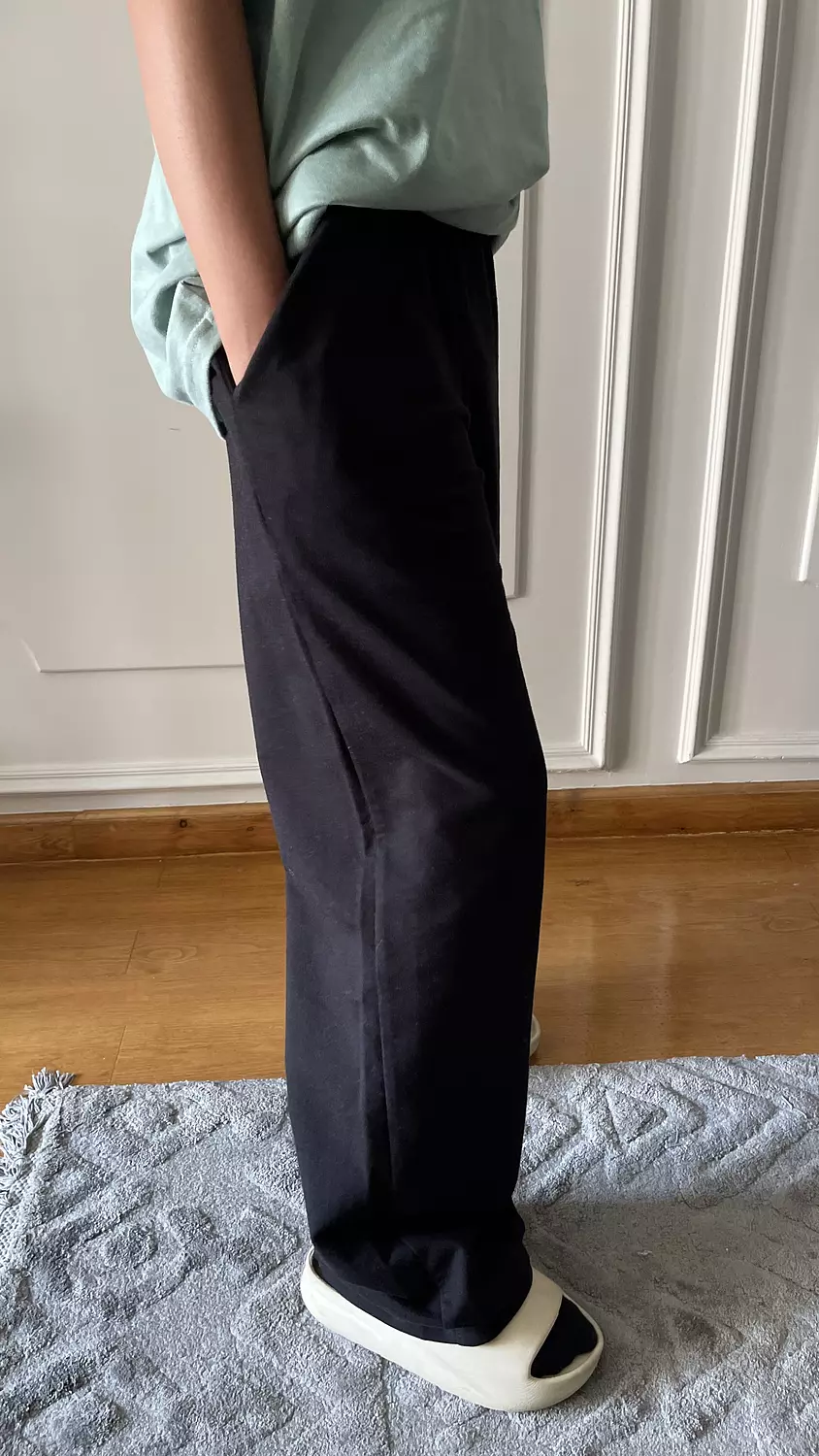 SOUTH CAN Black Wide Leg Sweat-pant for girls  5
