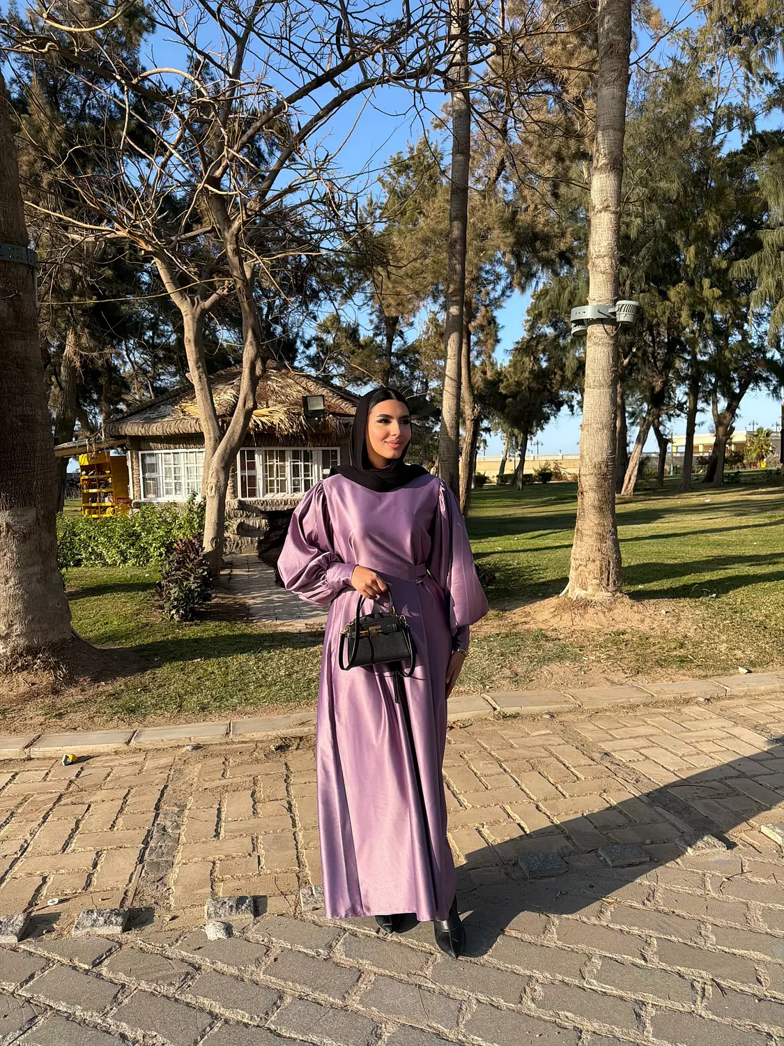 Modest Evening Dress – Elegant Satin Look 7