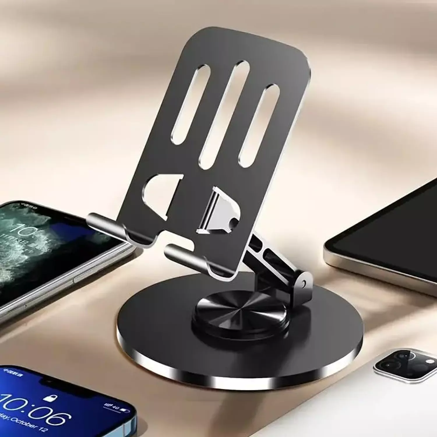 Foldable Metal Phone Holder – 360° Rotation & Adjustable Angle 5