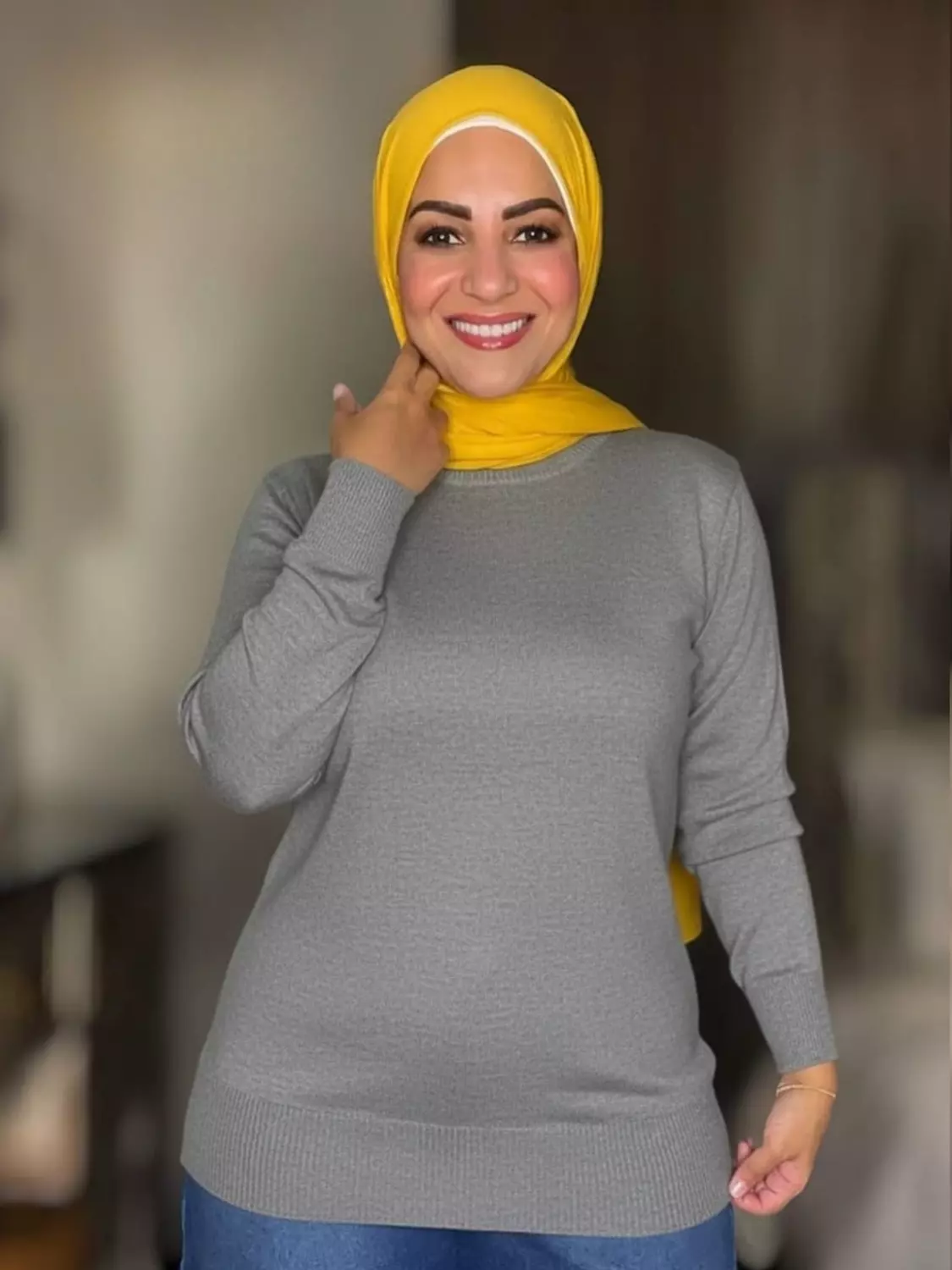 Knitted Plain High-cool Pullover - Free Size - Silver image