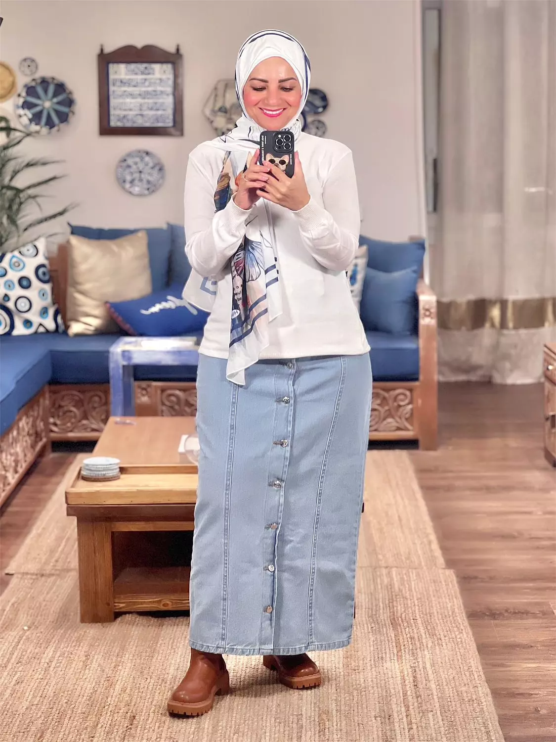 Jeans Maxi Skirt - Light Blue 1