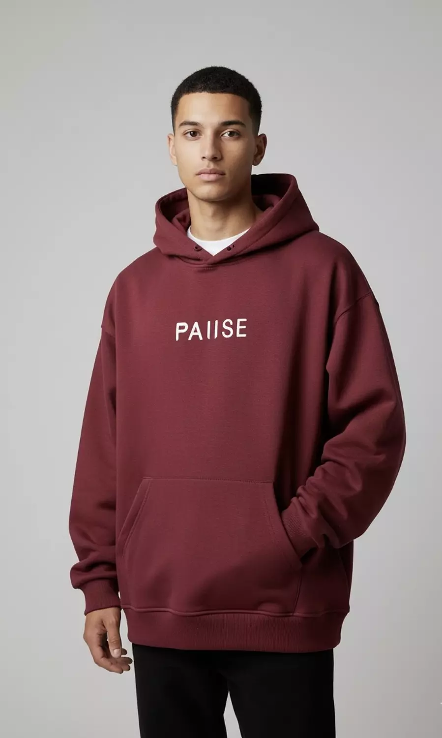 Pause Hoodie _ Burgundy image