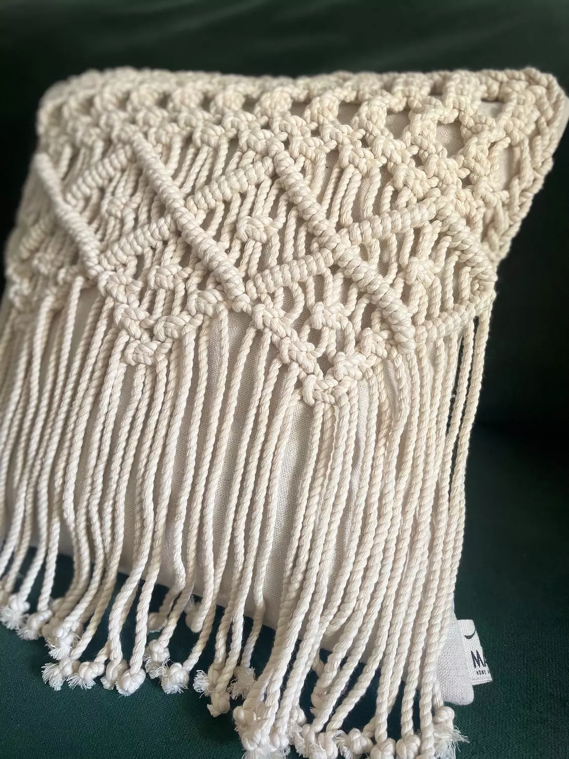 X O  Cotton Macrame Cushion       1