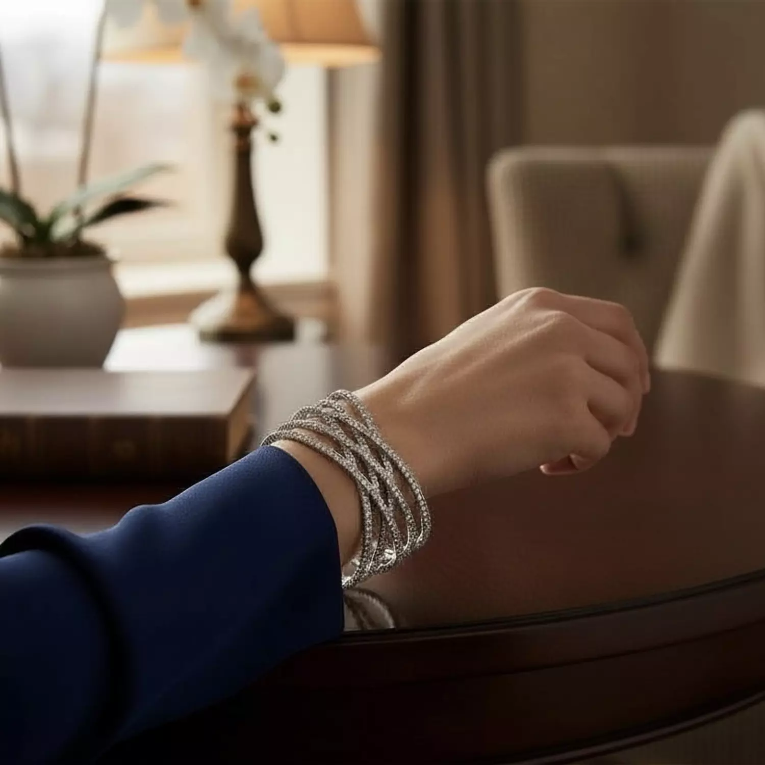 Ethereal Silver Wrap Bracelet