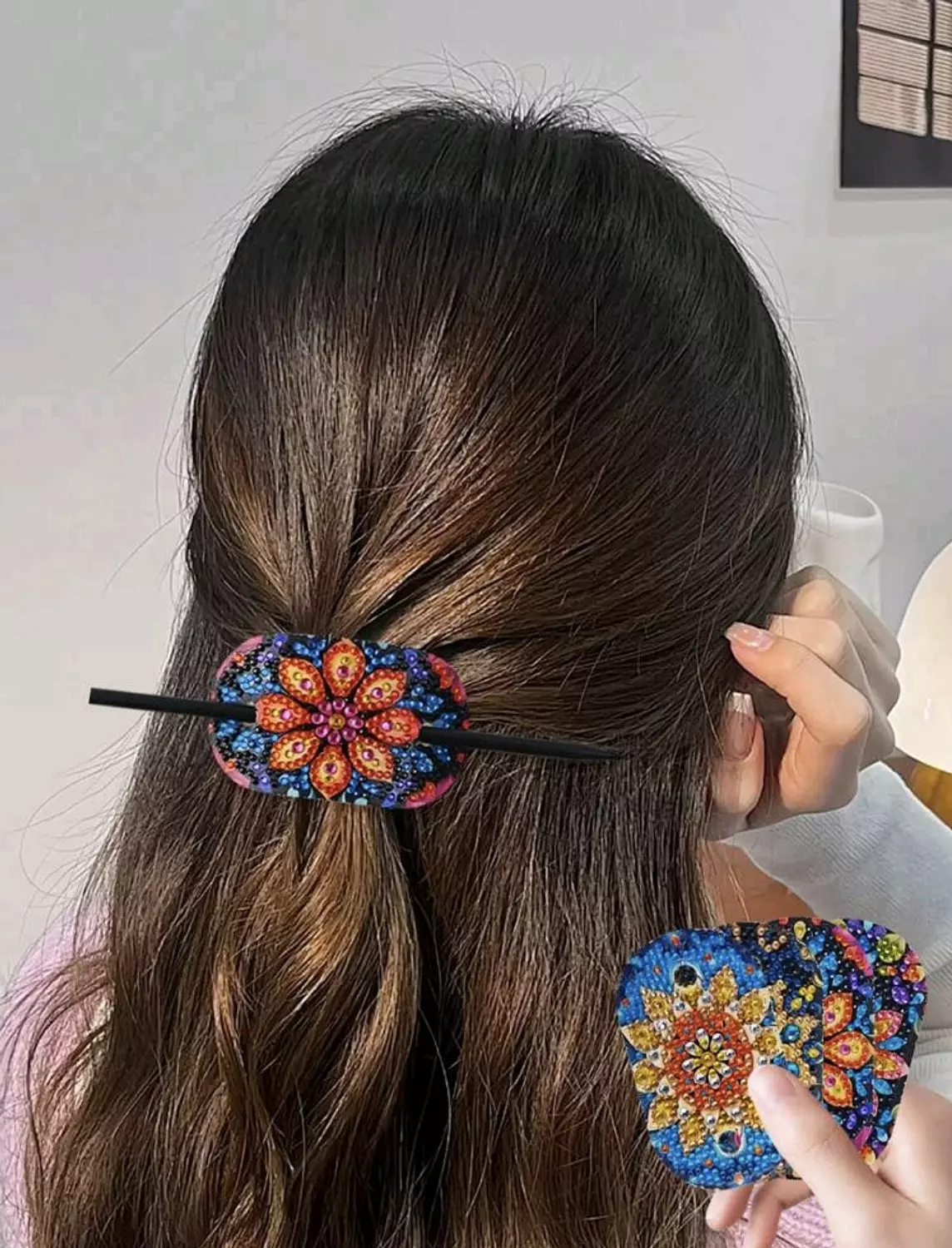 Diamond Painting- Leather Hair Clips with Hairpin image