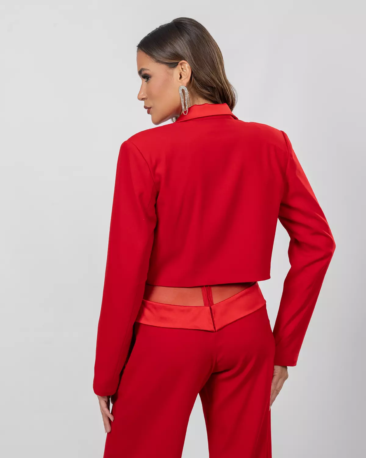 Red cropped blazer  3