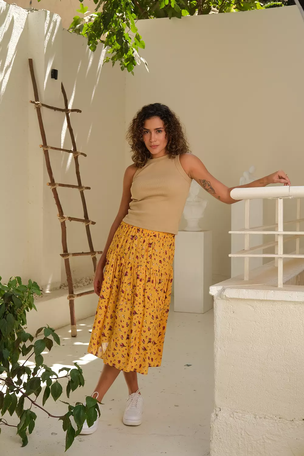 yellow  floral  skirt  image