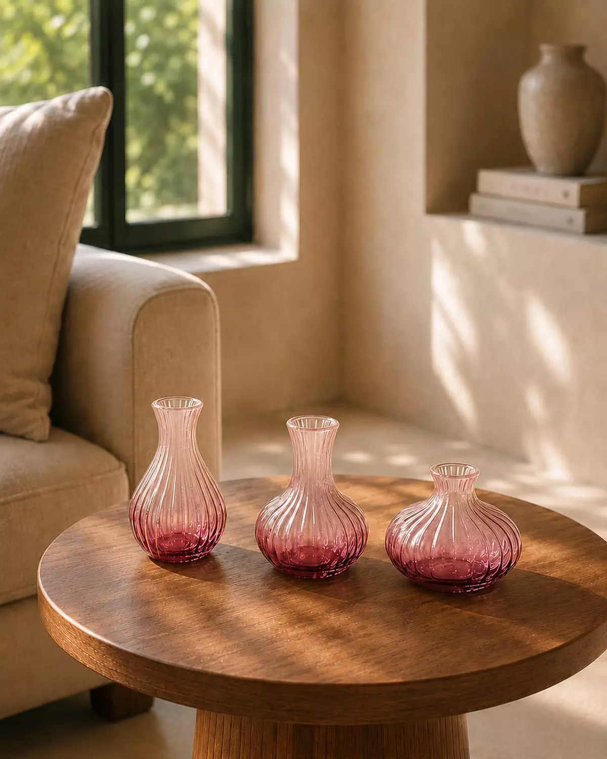 Amara - Set of 3 Handmade Pyrex Glass Vases 4
